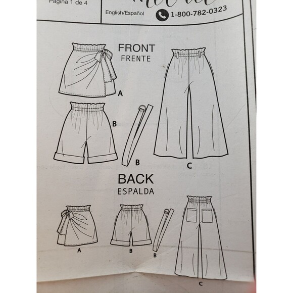 New Misses Shorts, Pants, Belt Sequoia McCall's Sewing Pattern M8118, XS, S, M - Picture 2 of 5